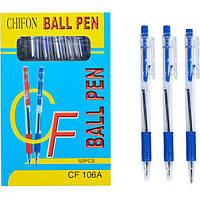 Масляная автоматическая ручка синяя CHIFON CF106A в упаковке 50 шт
