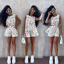 Літній жіночий костюм-трансформер Еда кофта вільного крою та шорти на резинці з кишенями Dmk5608, фото 2