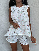 Літній жіночий костюм-трансформер Еда кофта вільного крою та шорти на резинці з кишенями Dmk5608, фото 3