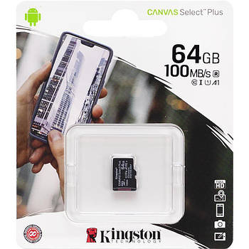 Карта пам'яті Kingston на 64GB MicroSDXC UHS-I A1 (Class 10) (card only) 298963