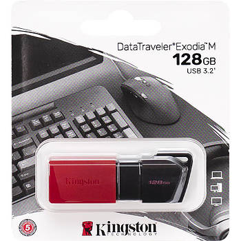 Флешка для зберігання інформації Kingston USB 128GB DT Exodia M128GB USB 3.2 326376 Червоний в упаковці 1 шт