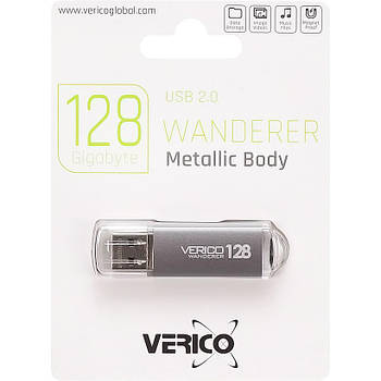 Флешка для зберігання інформації Verico USB 128Gb Wanderer Gray 600807 Сіра