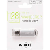Флешка для хранения информации Verico USB 128Gb Wanderer Silver 600814 Серебристая в упаковке 1 шт