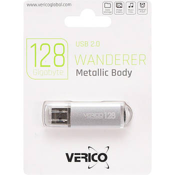 Флешка для зберігання інформації Verico USB 128Gb Wanderer Silver 600814 Срібляста в упаковці 1 шт