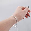 Жіночий срібний браслет арабський Бісмарк з камінчиками. Регульований браслетик 17 19,5 см, фото 2