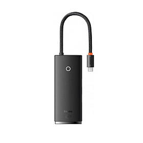 USB-хаб Baseus Lite Series 6-Port Type-C HUB Docking Station (Type-C to HDMI+USB3.0*2+Type-C Data+SD/TF) Black ly
