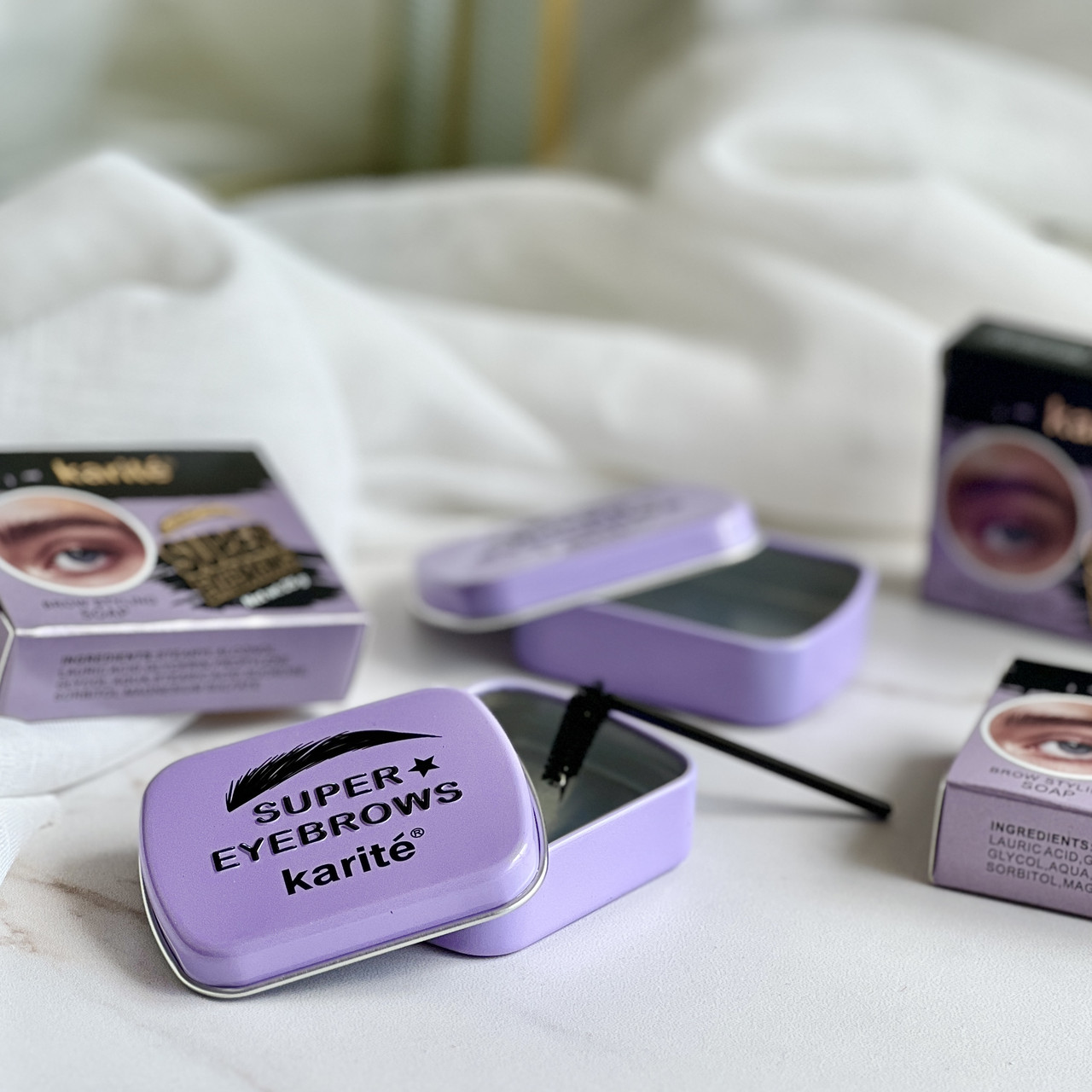 Мило фіксатор для брів Kiss Beauty SuperBrow фіолетове