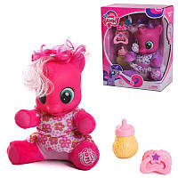 Детская интерактивная музыкальная лошадка-пони с бутылочкой My Little Pony Limo Toy 66241 розовая
