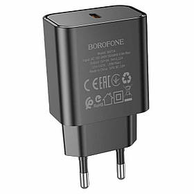 Мережевий зарядний пристрій BOROFONE BA71A Power single Port PD20W charger Black yL.