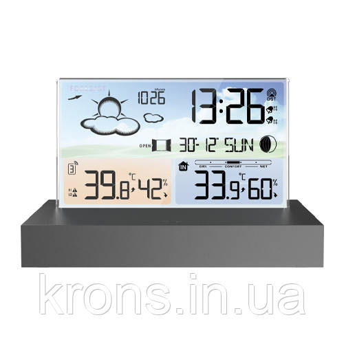 Метеостанція бездротова з барометром РК 5.9", виносний датчик, FJ3396C, фото 1