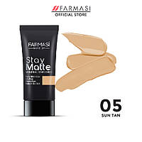 Матирующий минеральный тональный крем Stay Matte 05 Бронзовый/Sun Tan, Make Up Farmasi, 30 мл