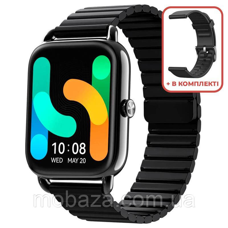 Смарт-часы Haylou RS4 Plus LS11 with 2 Straps (Magnet & Silicone) Black