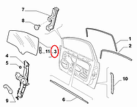 Стекло двери передней левое Linea 2007- (OPAR), Арт. 51867099, 51867099, 51798965, FIAT