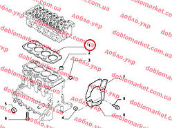 Прокладка головки блоку 2.0 MJTD 2 РЕМ (1.02 mm) Doblo 2009-, Арт. 55220240, 55220240, 555211411, FIAT