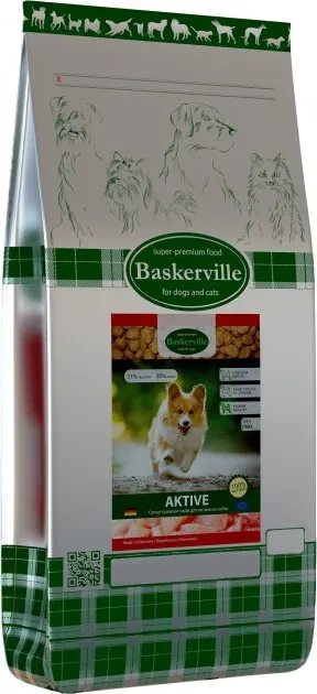 Сухий корм Baskerville HF Active для активних дорослих собак усіх порід свійський птах 20 кг