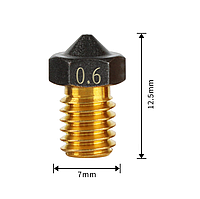 Сопло М6 0.4 Е3D з тефлоновим покриттям для 3д принтера