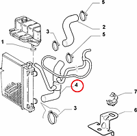 Патрубок охолоджуючої рідини нижній 1.2 i 16v Siena 2005-2011, Арт. 51712598, 51712598, FIAT