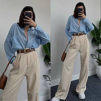 Жіночі широкі брюки палаццо з поясом,костюмка, 42-44,44-46
