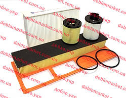 Комплект фільтрів (Ф маслянний PURFLUX, Ф паливний, Ф повітряний, Ф салону) 1.3 MJTD 16v Doblo 2004-2016 , Арт.