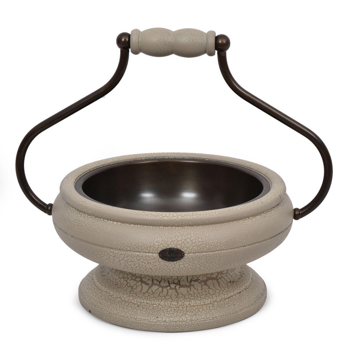 Фруктівниця дерев'яна в сірому кольорі з ефектом кракелюр Capanni, фото 1