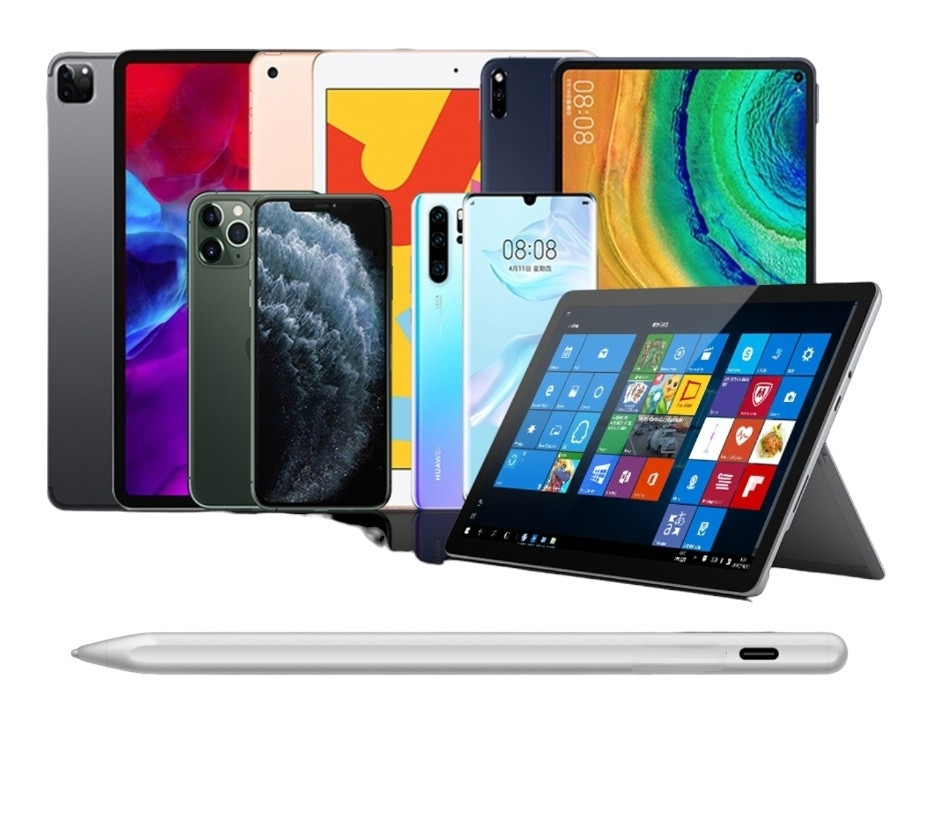 Універсальний стилус iOS, Android, Apple Pencil, Microsoft Surface, Active Magnetic 9 Gen Plus White