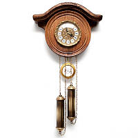 Настенные часы с маятником из антикварного дерева в коричневом цвете Capanni