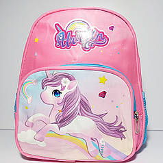 Дитячий рюкзак для дівчинки єдиноріг світло рожевий