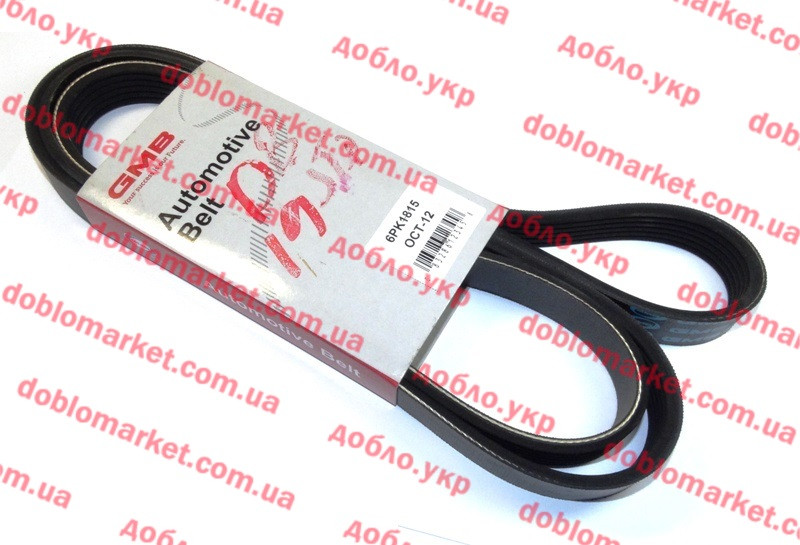 Ремень генератора + гідропідсилювача 1.9 D, 1.9 JTD-1.9 MJTD Doblo 2000-2011 + АС 6РК1815 , Арт. 6РК1815,