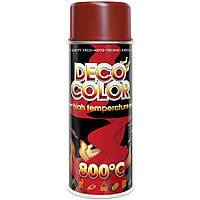 Термостійка аерозольна фарба DecoColor, 800*C, Червоний, 400ml Техно Плюс Арт.101057