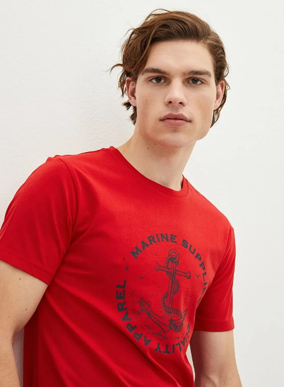 Червона чоловіча футболка LC Waikiki/ЛС Вайкікі Marine supplies. Quality apparel. фірмова Туреччина