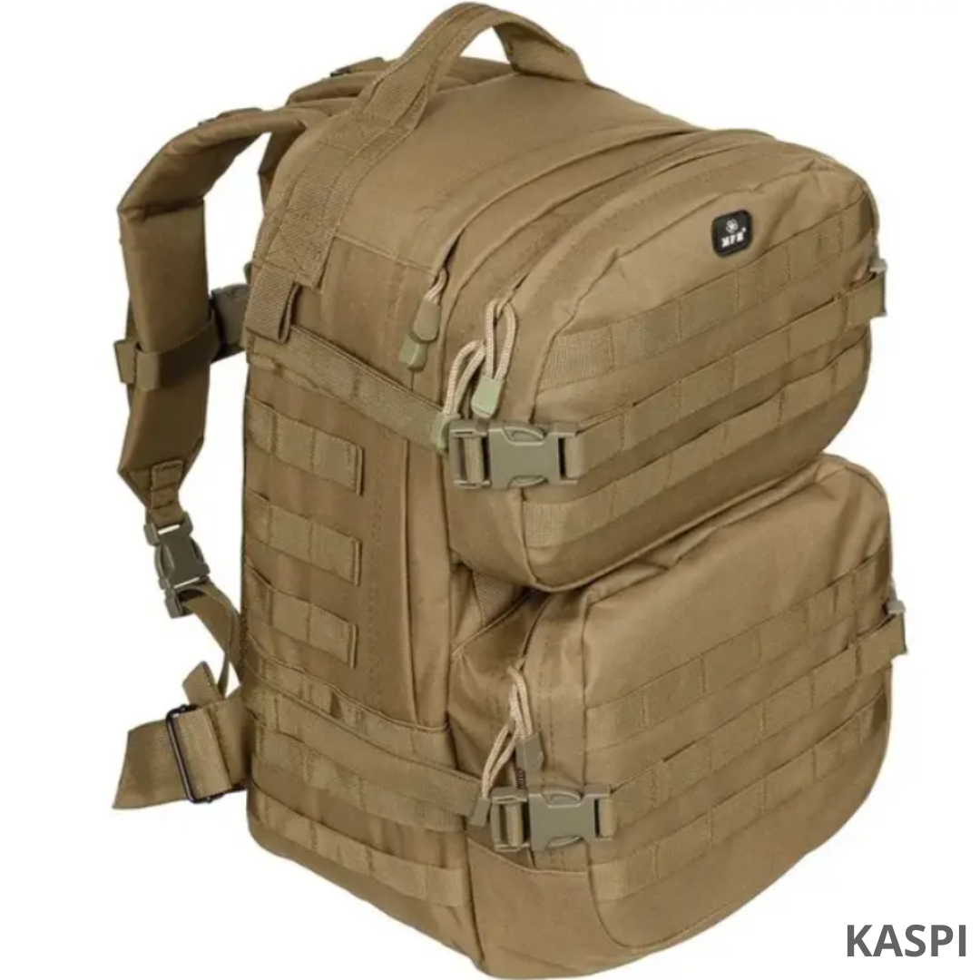 Тактичний рюкзак Койот MFH 40 л, Рюкзак для військових, Міцний рюкзак, Армійський рюкзак