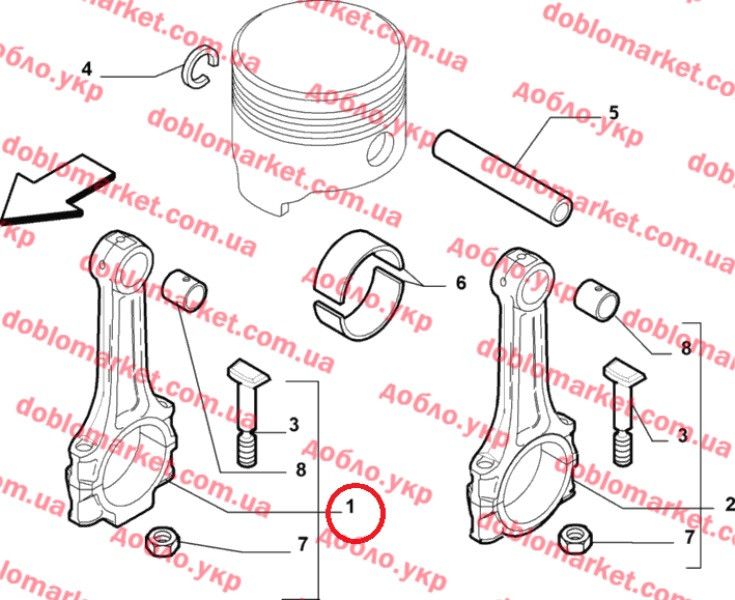 Шатун 1.6 i 16v Doblo 2000-2011, Арт. 73503163, 73503163, FIAT, фото 1