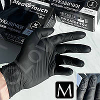 Перчатки нитриловые MedTouch размер M черные 100 шт