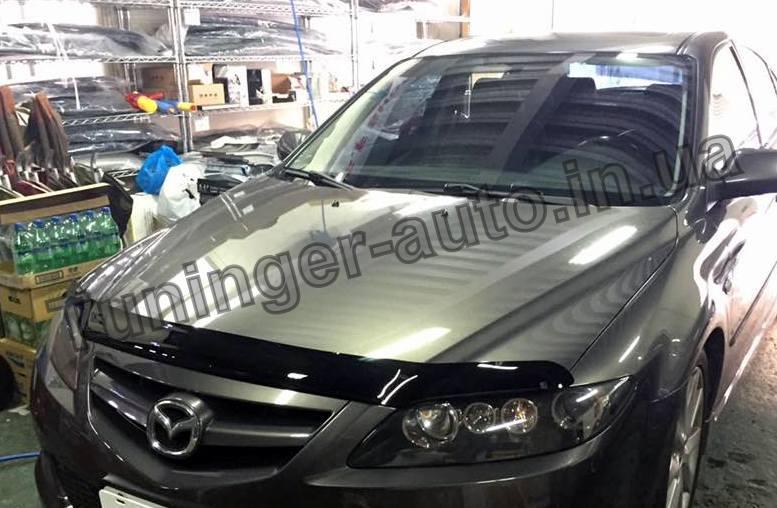 Дефлектор капота (мухобійка) Mazda 6 2002-2008 (HIC)