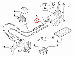 Трос перемикання передач 1.3 MJTD Linea 2007-, Арт. 55231423, 55231423, FIAT