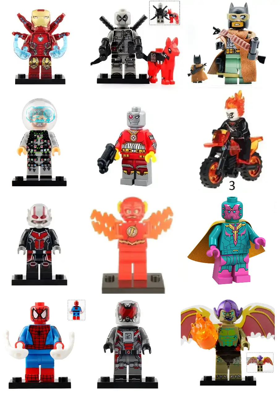 Фигурки Marvel DC лего супергерои Локи Логан Робин Дедпул Веном Зеленый ...