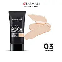 Матирующий минеральный тональный крем Stay Matte 03 Натуральный/Natural, Make Up Farmasi, 30 мл