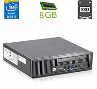 Неттоп HP EliteDesk 800 G1 USFF/Core i5-4690S 4 ядра 3.2GHz/8GB DDR3/240GB SSD/HD Graphics 4600 / DVD-RW