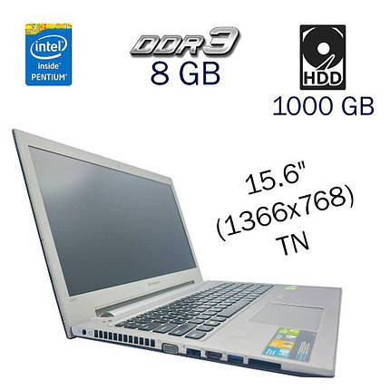Ноутбук Б клас Lenovo Z500/15.6"/Pentium 2020M 2 ядра 2.4GHz/8GB DDR3/1TB HDD/GeForce GT 635M/АКБ не тримає, фото 2