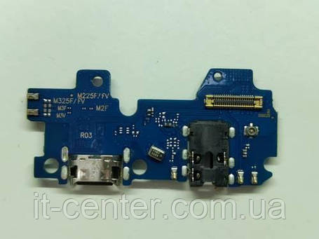Шлейф (Flat cable) Samsung M225F Galaxy M22/ M325F, з роз'ємом зарядки, навушників, з мікрофоном, фото 1
