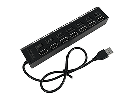 USB-хаб на 7 портів USB 2.0 з вимикачами та підсвіткою