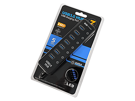 USB-хаб на 7 портів USB 3.0 з вимикачами та підсвіткою