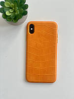 Чохол Leather Croc Case для iPhone XS / Кожаный чехол айфон XS / хс