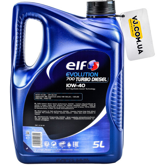 Купить Elf Evolution 700 Turbo Diesel 10W-40 5 л, (201553) моторное ...