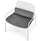 Біле крісло з поліпропілену Melby з подушкою сірого кольору для дачі, фото 3