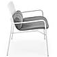 Біле крісло з поліпропілену Melby з подушкою сірого кольору для дачі, фото 5