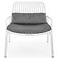 Біле крісло з поліпропілену Melby з подушкою сірого кольору для дачі, фото 7