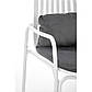 Біле крісло з поліпропілену Melby з подушкою сірого кольору для дачі, фото 8