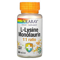 L-лизин монолаурин в соотношении 1:1, L-Lysine Monolaurin 1:1 Ratio, Solaray, 60 капсул