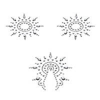 Пестіс з кристалів Petits Joujoux Gloria set of 3 - Silver, прикраса на груди та вульву - SO3128